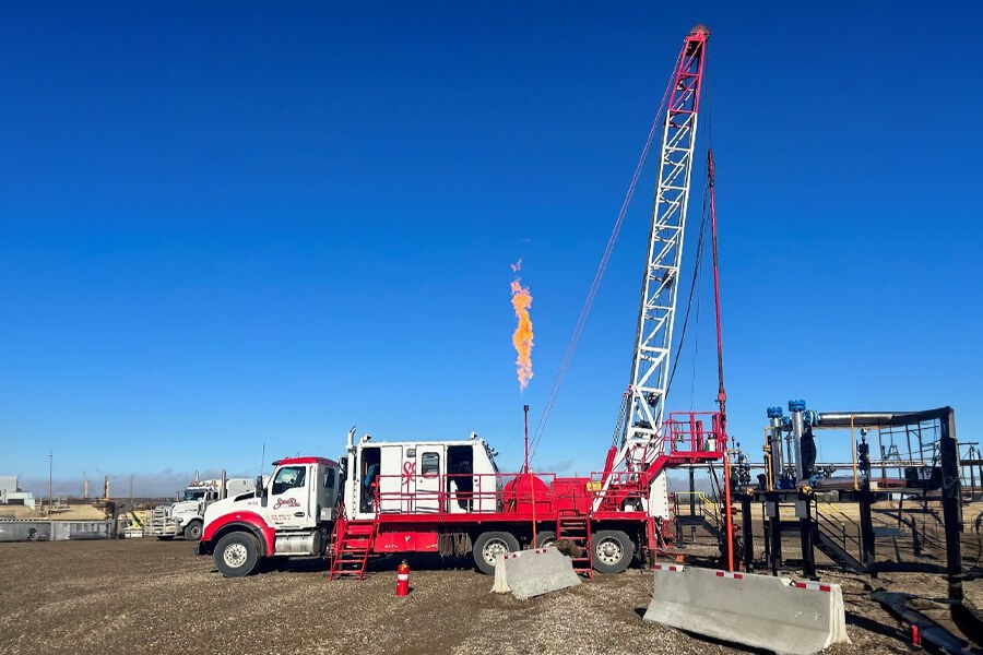 side view of swabbing rig side view of swabbing rig